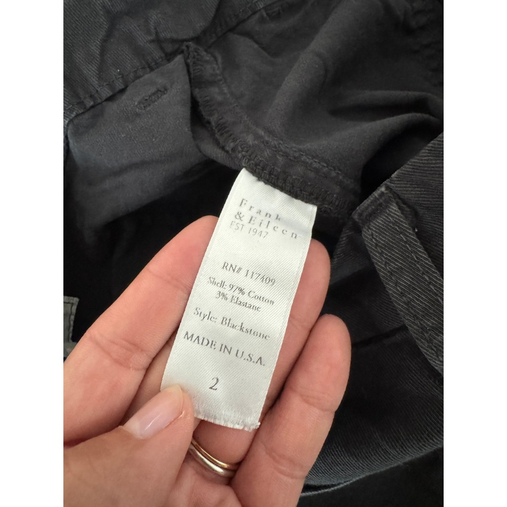 Frank & Eileen Blackstone Utility Pants Black Raw Hem Made in USA Size 2 - Picture 7 of 8